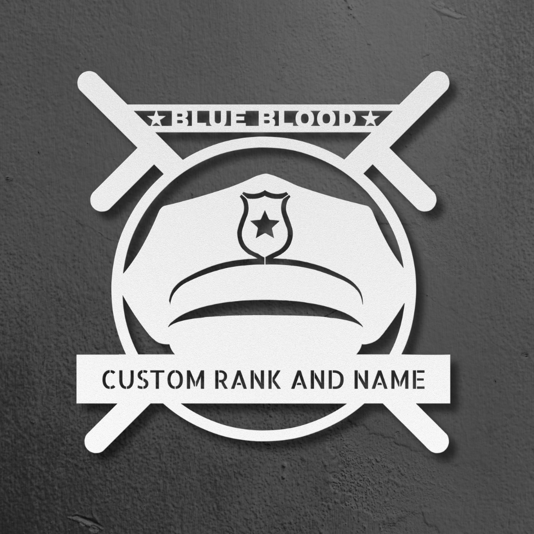 Personalized Metal Blue Blood Police Sign