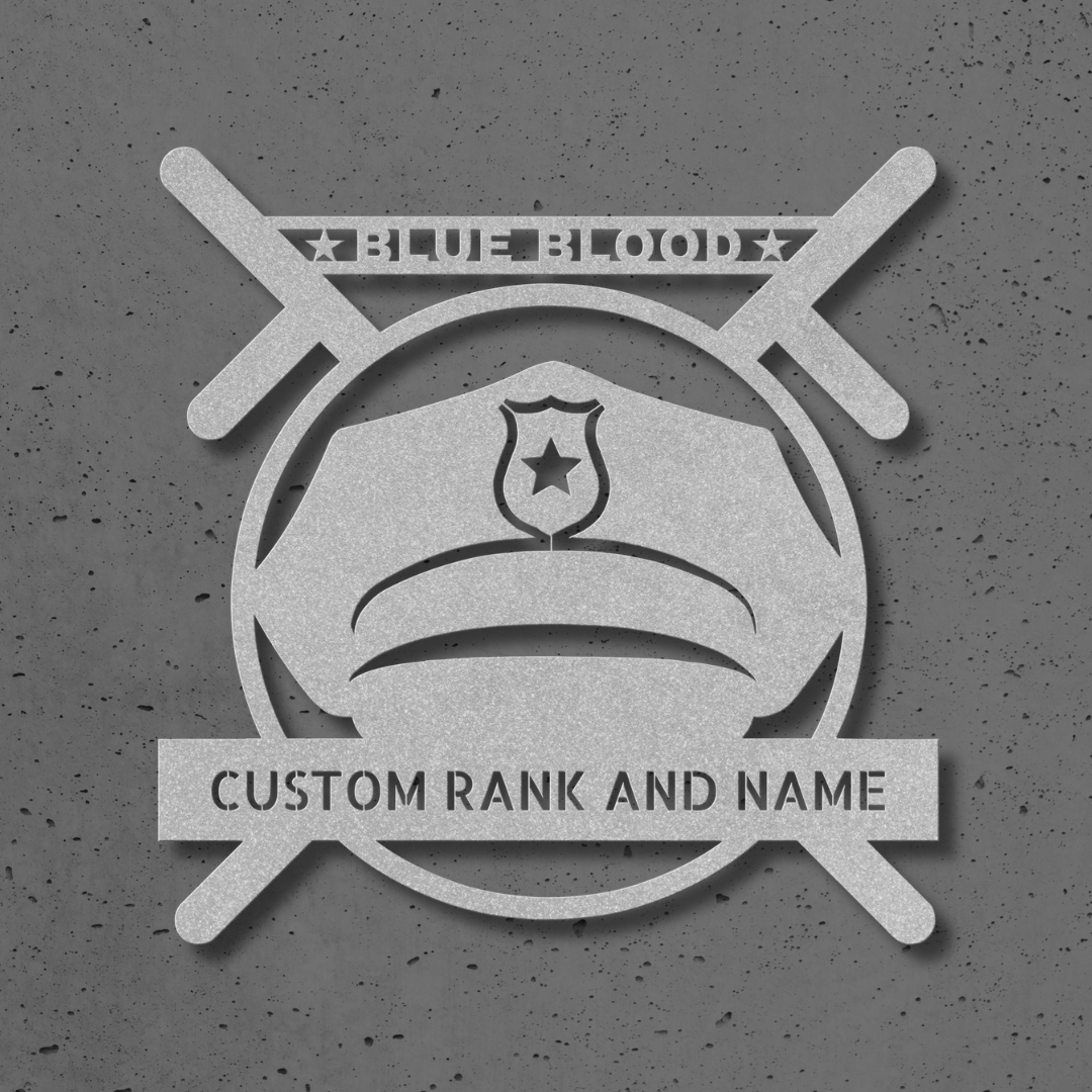 Personalized Metal Blue Blood Police Sign