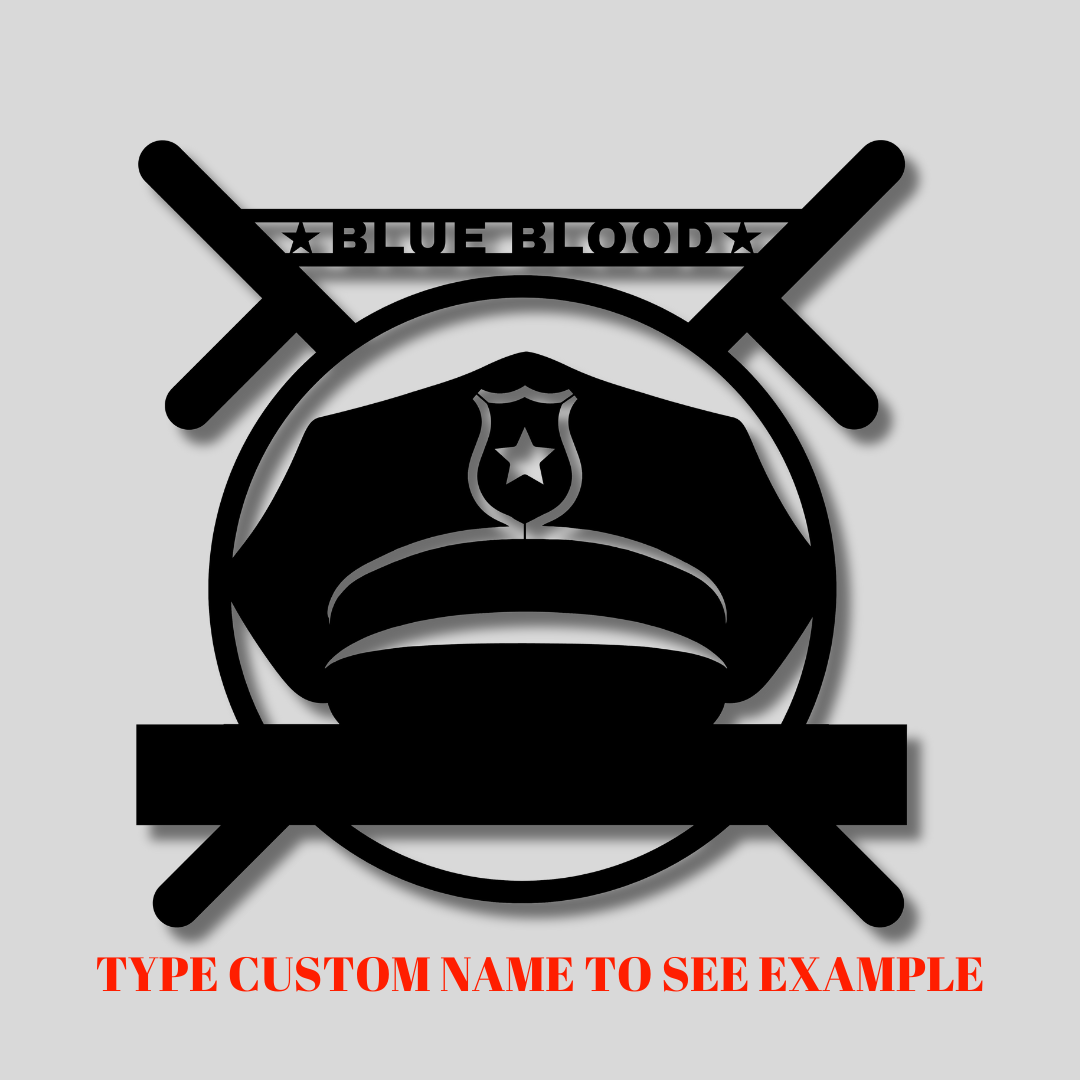 Personalized Metal Blue Blood Police Sign