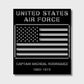 PERSONALIZED AMERICAN FLAG WITH SERVICE DATES STEEL WALL SIGN