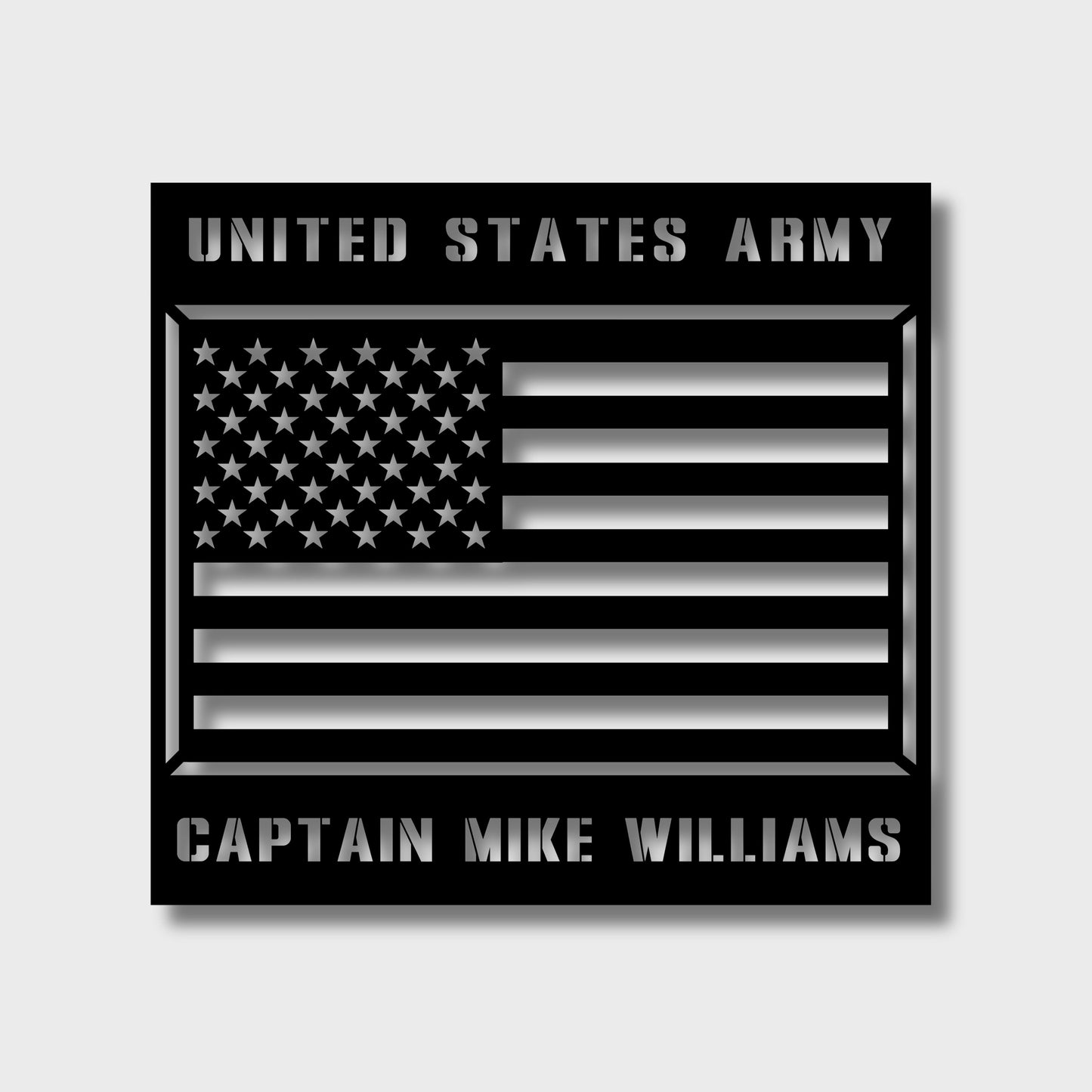PERSONALIZED AMERICAN FLAG STEEL WALL SIGN